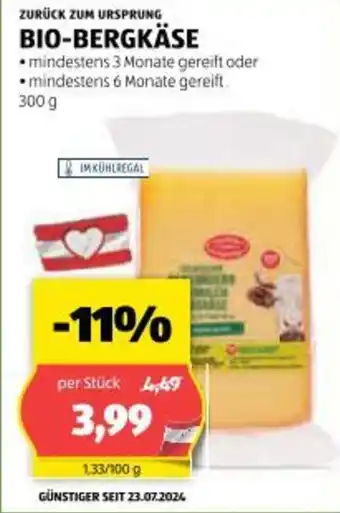 Hofer Bio bergkase Angebot