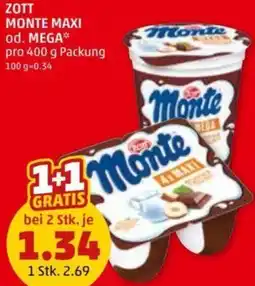 PENNY Zott monte maxi od. mega Angebot