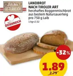 PENNY Landbrot nach tiroler art Angebot