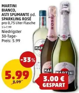 PENNY Martini bianco, asti spumante od. sparkling rosé Angebot