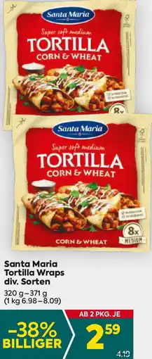 Billa Santa Maria Tortilla Wraps Angebot