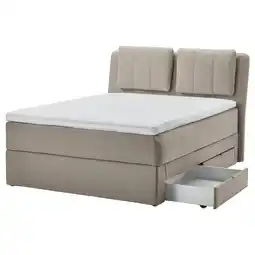 LillfjÄllet Boxspringbett mit Bettkasten, Vågstranda fest/mittelfest/tussöy Tibbleby beige, 180x200 cm