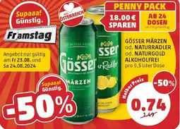 PENNY Gösser märzen od. naturradler od. naturgold alkoholfrei Angebot