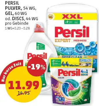 PENNY Persil pulver, gel, od. discs Angebot