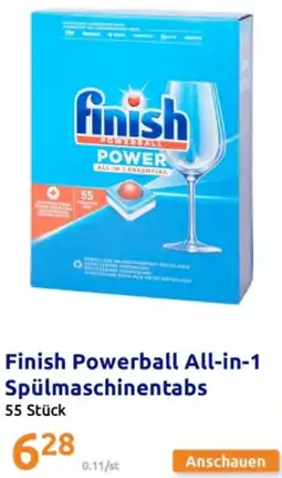 Action Finish powerball all-in-1 spülmaschinentabs Angebot