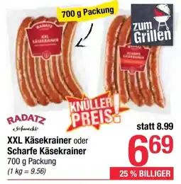Maximarkt XXL Käsekrainer oder Scharfe Käsekrainer Angebot