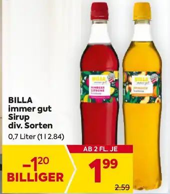 Billa BILLA immer gut Sirup div. Sorten Angebot