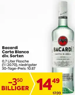 Billa Bacardi Carta Blanca div. Sorten Angebot
