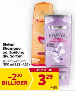 Billa Elvital Shampoo od. Spülung div. Sorten Angebot