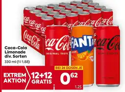 Billa Coca-Cola Limonade div. Sorten Angebot