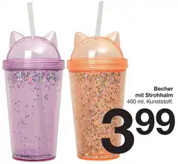 Zeeman Becher mit Strohhalm Angebot