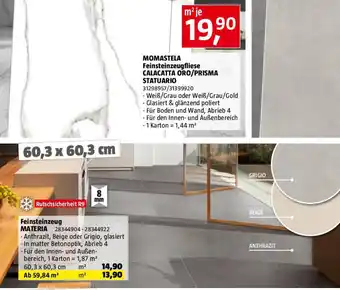 Bauhaus Momastela Feinsteinzeugfliese Materia Angebot