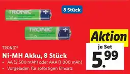 Lidl Ni-MH Akku, 8 Stück Angebot