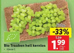Lidl Bio Trauben hell kernlos Angebot