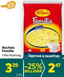 Billa Recheis Familie Angebot
