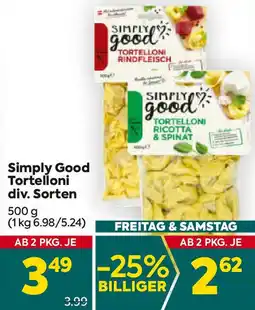 Billa Simply Good Tortelloni Angebot