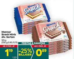 Billa Manner Snack Minis Angebot