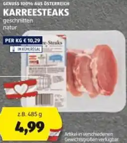 Hofer Genuss 100% aus österreich karreesteaks Angebot
