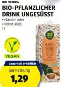 Hofer Bio-pflanzlicher drink ungesüsst Angebot