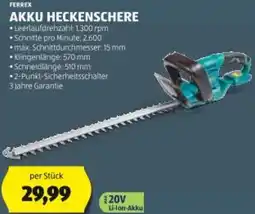 Hofer Ferrex akku heckenschere Angebot