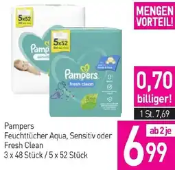 Sutterlüty Pampers feuchttücher aqua, sensitiv oder fresh clean Angebot