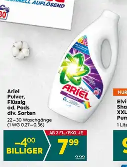 Billa Ariel Pulver, Flüssig od. Pods div. Sorten Angebot