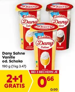 Billa Dany Sahne Vanille od. Schoko Angebot