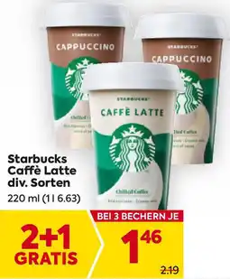 Billa Starbucks Caffè Latte div. Sorten Angebot