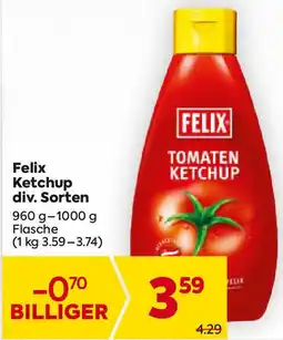 Billa Felix Ketchup div. Sorten Angebot