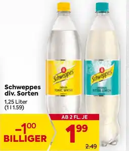 Billa Schweppes div. Sorten Angebot