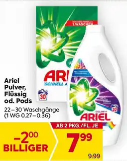Billa Ariel Pulver, Flüssig od. Pods Angebot
