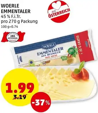 PENNY Woerke Emmentaler 270g Angebot