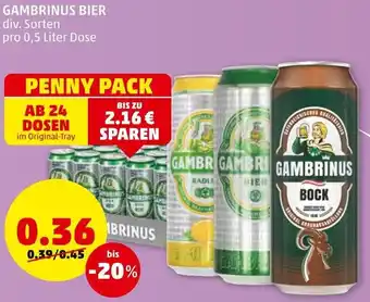 PENNY Gambrinus Bier 0,5 Liter Angebot
