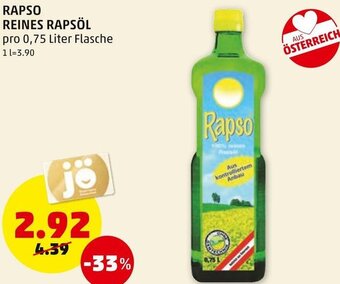 PENNY Rapso Reines Rapsöl 0,75 Liter Angebot