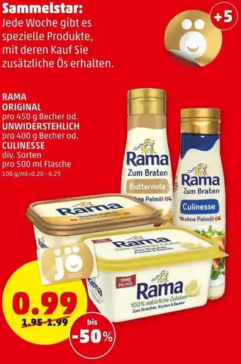 PENNY Rama Original Od. Unwiderstehlich Od. Culinesse 500 ml Angebot