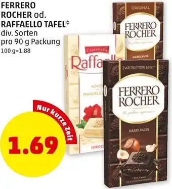 PENNY Ferrero Rocher Od. Raffaello Tafel 90g Angebot
