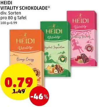 PENNY Heidi Vitality Schokolade 80g Angebot