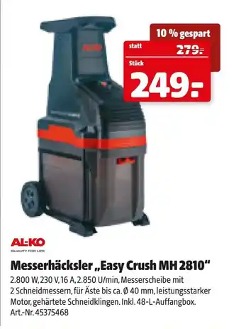 Hagebau Messerhäcksler Easy Crush MH 2810 Angebot