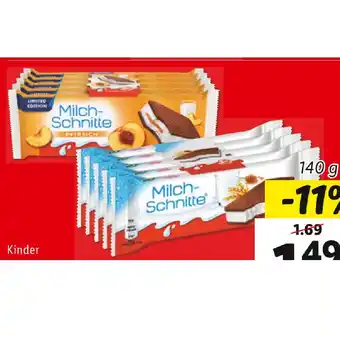 Lidl Kinder Milchschnitte verschiedene Sorten Lidl 5 Stück 1 Packung Angebot