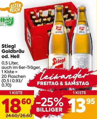 Billa Stiegl Goldbräu od. Hell Angebot