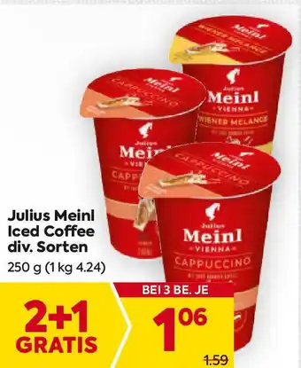 Billa Julius Meinl Iced Coffee div. Sorten Angebot