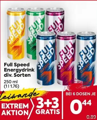 Billa Full Speed Energydrink div. Sorten Angebot