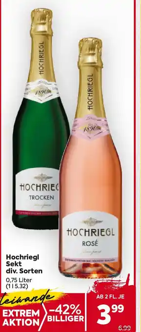 Billa Hochriegl Sekt div. Sorten Angebot