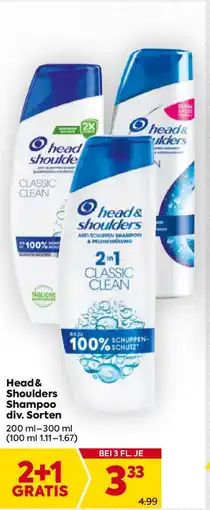 Billa Head & Shoulders Shampoo div. Sorten Angebot