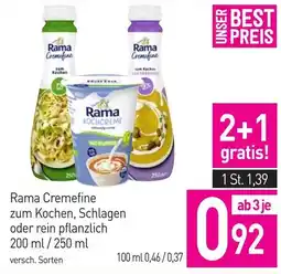 Sutterlüty Rama Cremefine zum Kochen, Schlagen oder rein pflanzlich Angebot
