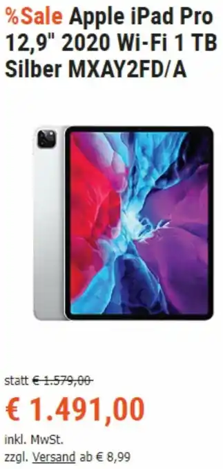 Apple iPad Pro 12,9" 2020 Wi-Fi 1 TB Silber MXAY2FD/A