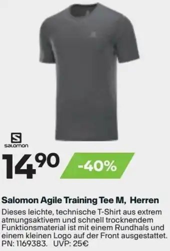 XXL Sports Salomon Agile Training Tee M, Herren Angebot
