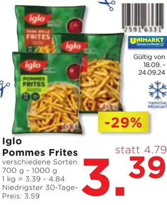 Unimarkt Iglo Pommes Frites Angebot