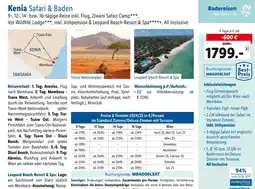 Lidl Reisen Kenia Safari & Baden Angebot