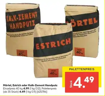 Hellweg Mörtel, Estrich oder Kalk-Zement Handputz Angebot